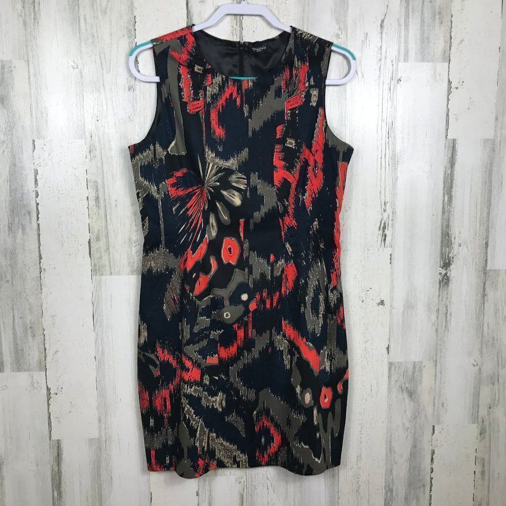 Tahari Petite sheath dress abstract floral stretch